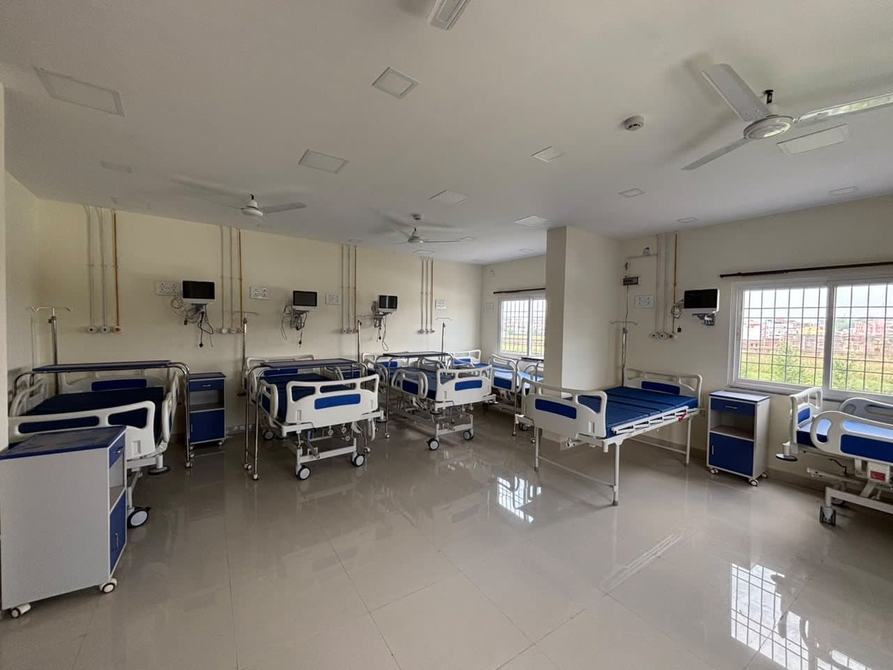 Maa Bhagwati Hospital general ward with patient beds